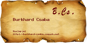 Burkhard Csaba névjegykártya